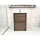 TBM 600mm Dark Oak Plywood Floor Standing Vanity With Ceramic Basin